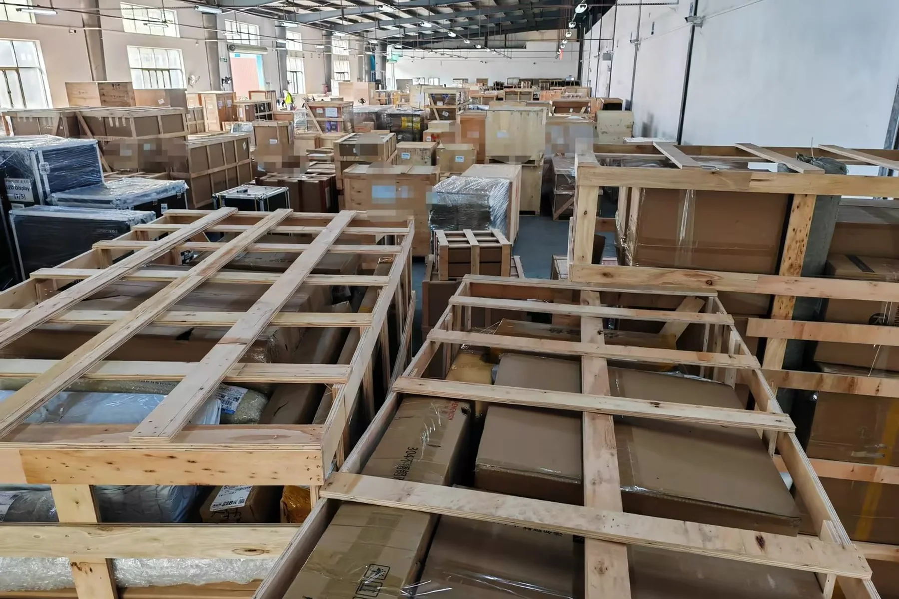 Organized supplier cargo inside the Buildcargo receiving warehouse